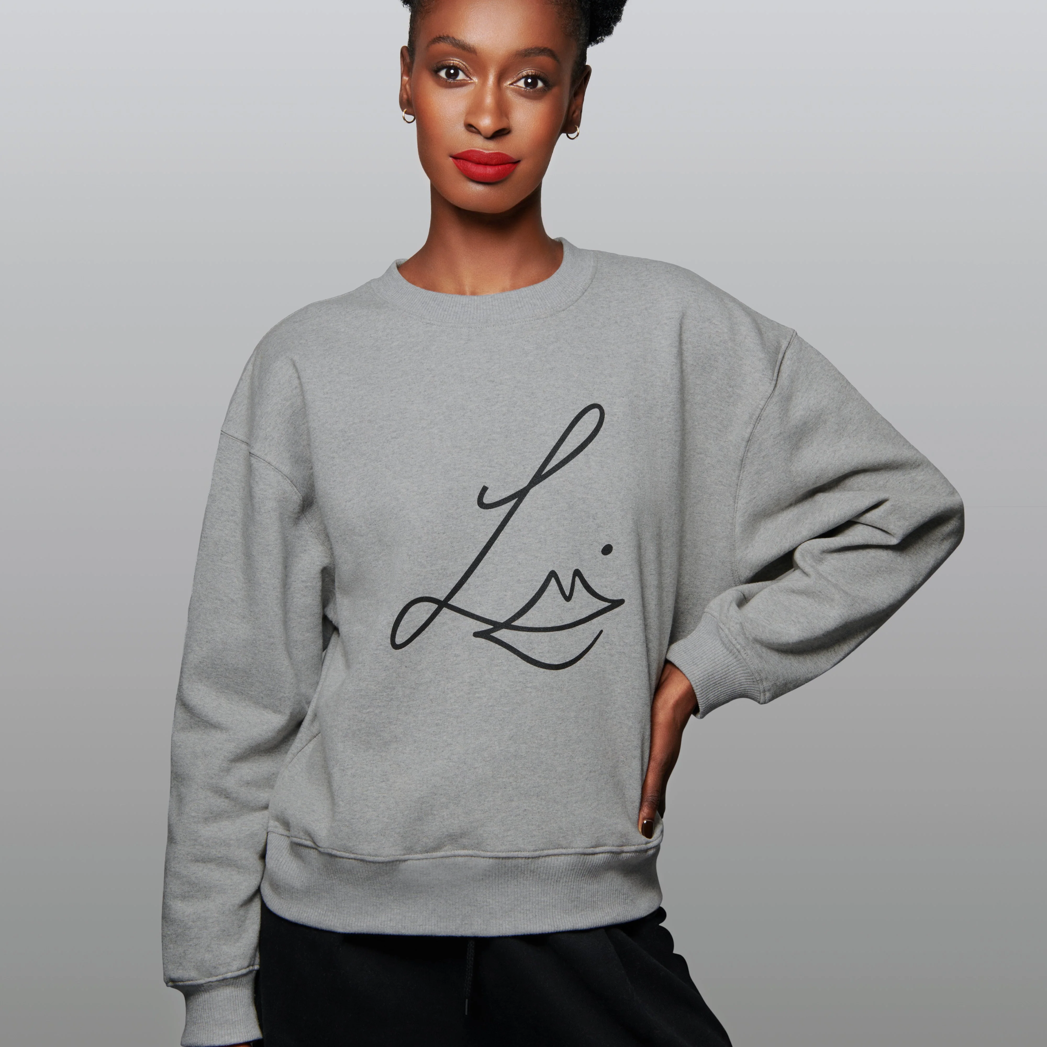 The Velvet Studio Sweatshirt (Grey) - Image 4