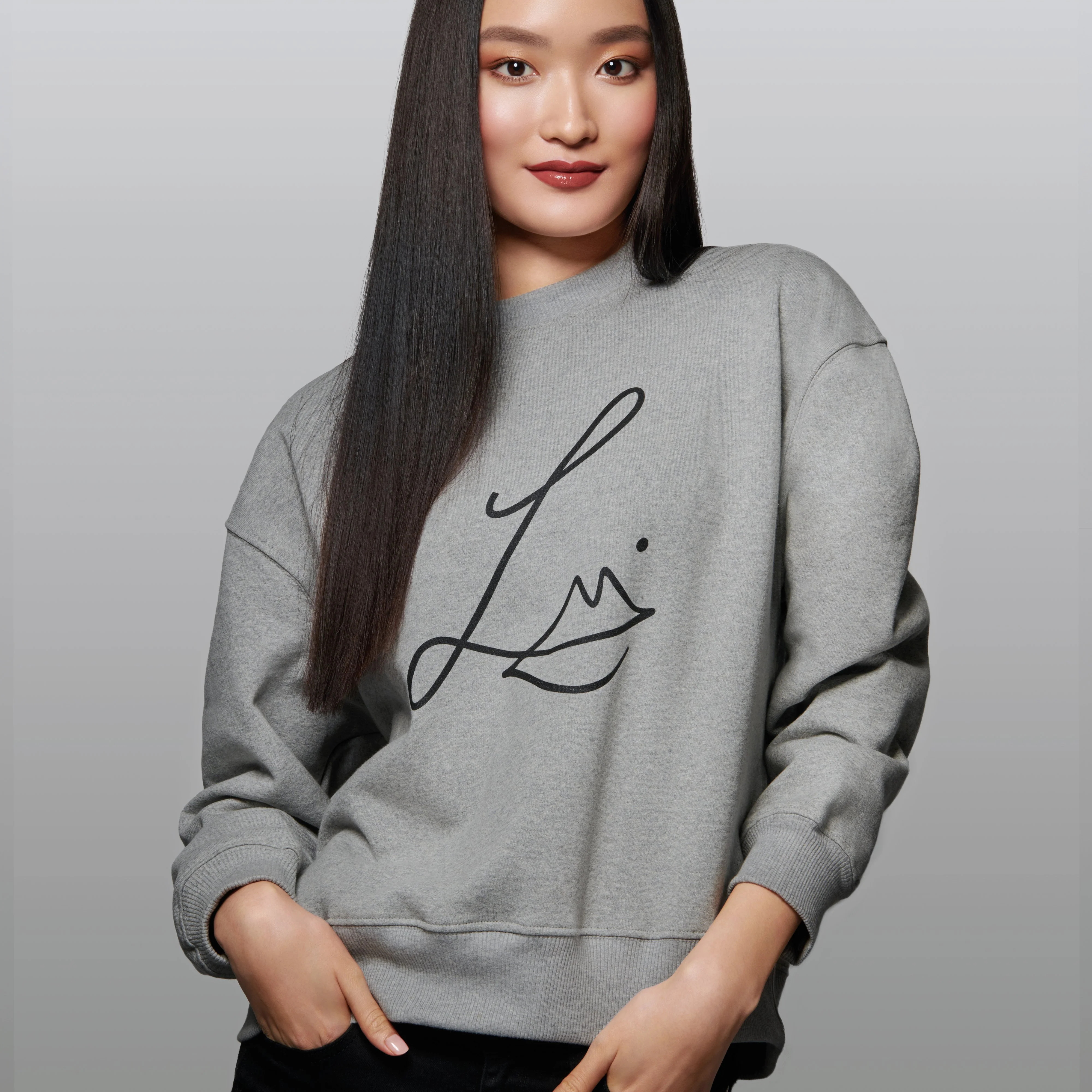 The Velvet Studio Sweatshirt (Grey) - Image 5